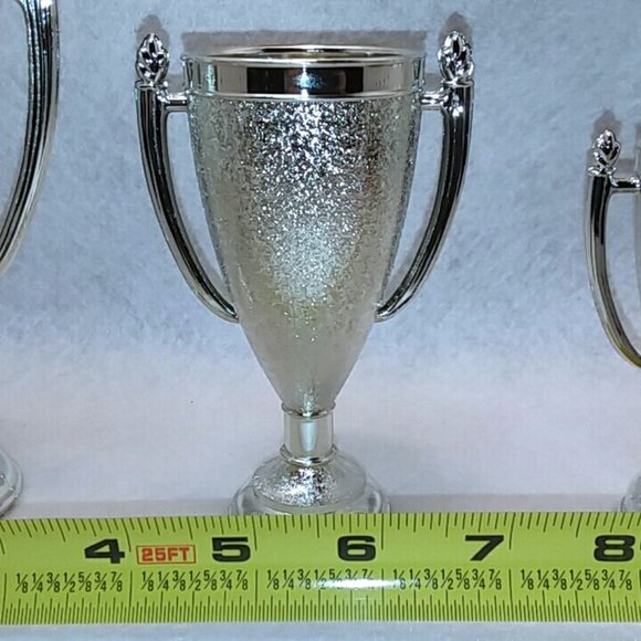 COPY - 3 New Plastic Silver Trophy Award Cups - Picture 3 of 6